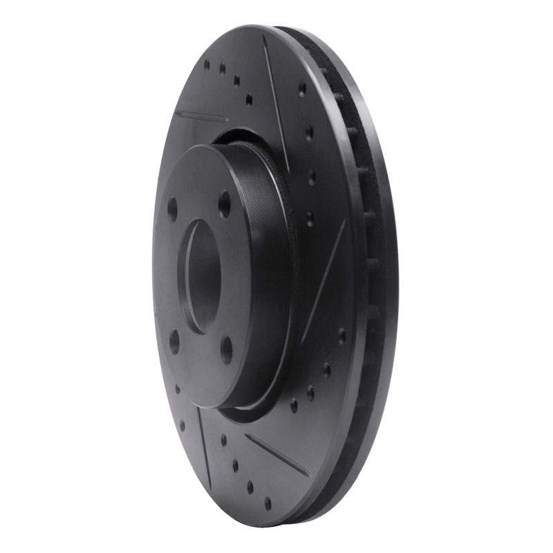 Ford Contour Brake Rotor (1) - Front Right - R1 Concepts - Drilled & Slotted - Black - `98-`04